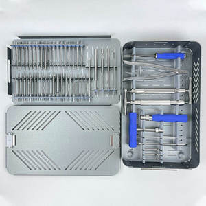 Kit d'instruments de retrait de vis cassées Azicon en acier inoxydable, comprenant des forceps d'extraction orthopédiques, des trepines, des alésoirs creux et des tournevis - Product Image 1