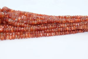 Cuentas de Rondelle facetadas de piedra solar natural AAA, hebra de 4-5mm y 16 pulgadas para fabricación de joyas - Product Image 4