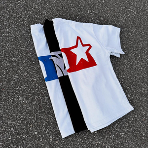 Conjunto de camisetas y pantalones de chándal con logotipo personalizado Sun Faded Summer Acid Wash conjunto de camisetas chándal de verano chándales para hombres - Product Image 3