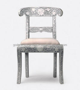 Chaise indienne décorative en incrustation d'os de la meilleure qualité au design floral d'Inde - Product Image 4