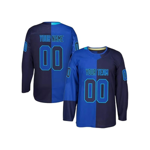 เสื้อฮอกกี้น้ำแข็งแบบใหม่ขายส่ง ชุดทีมแบบซับลิเมชั่น โพลีเอสเตอร์ 100% แห้งเร็ว ระบายอากาศได้ดี สกรีนชื่อและหมายเลขได้ตามต้องการ - Product Image 1