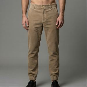 กางเกงลำลองผ้ากำมะหยี่ลายทางของผู้ชายย้อนยุคขากว้างกางเกงกีฬาหลวมกางเกงผ้าลูกฟูกของผู้ชายกางเกงทำงานกางเกงฤดูหนาว - Product Image 1