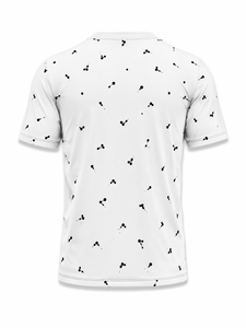 เสื้อยืดแขนสั้นผู้ชายลายจุดสีขาว ทรงปกติ คอกลม สวมใส่สบาย ระบายอากาศได้ดี ผ้าฝ้ายถัก 100% - Product Image 3