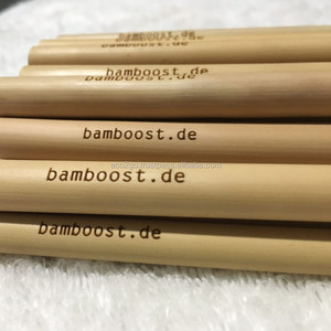 Pailles à boire réutilisables en bambou en gros pour les restaurants et bars de cocktails - Gravure de logo - Taille L15cmxd6-7mm - Product Image 5