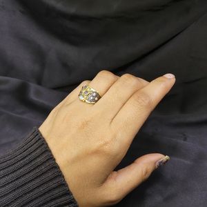 Wedding Wear 925 Sterling <b>Silver</b> Gold Plated Jewelry Blue Topaz <b>Emerald</b> Gemstone Women Wear Classic <b>Ring</b> - Product Image 5