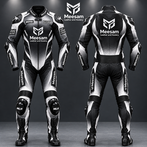 Combinaison de moto en cuir bleu pour homme, en cuir de vache, protection intégrale du corps, style kangourou - Product Image 4