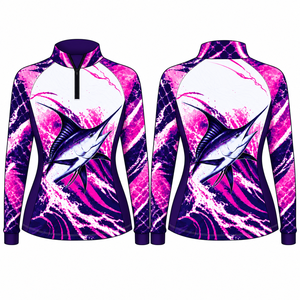 Custom Women Men Performance Fishing Shirts Upf50+ Sun Protection <b>Mesh</b> Breathable <b>Long</b> <b>Sleeve</b> Polyester - Product Image 2