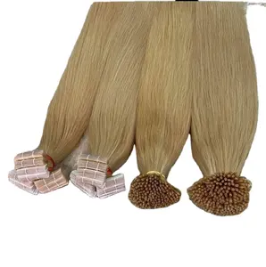 Keratin Flat tip I U V tip human hair extension, double drawn at all colors from dark to light