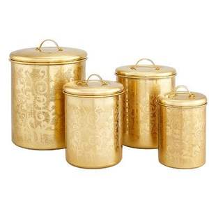 Contenedor de almacenamiento de cocina de cobre vintage con tapa, tarro decorativo para té, café, azúcar, alimentos secos, despensa, decoración tradicional para el hogar - Product Image 2