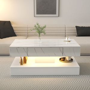 Tavolino da Caffè LED Alto 43 cm con Luci LED, Arredamento Moderno per Soggiorno, Ideale per Ambienti con Soffitti Alti - Product Image 2