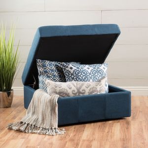 LARKIN <b>Storage</b> Ottoman Stylish <b>Stool</b> <b>with</b> Hidden <b>Storage</b> Space - Product Image 1