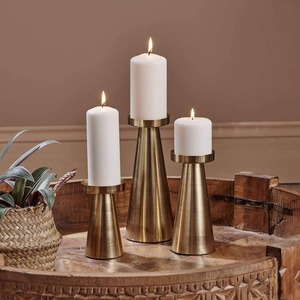 Eclipse <b>Candle</b> Holders Luxe Metal <b>Taper</b> Stand Set for Elegant Dining and Coffee Table Styling Use - Product Image 6