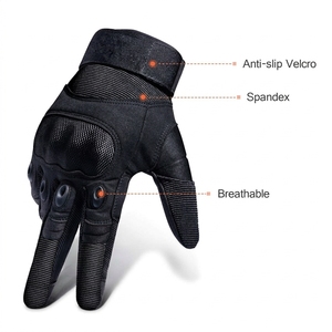 Guantes de Motociclismo Negros de Poliéster para Verano, Elásticos, para Motocross, Carreras, Unisex, Antideslizantes, de Medio Dedo, con Cierre de Velcro - Product Image 4