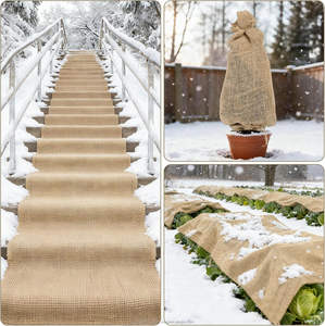 Rouleau de toile de jute 100% naturelle 40 po x 50 pi, rouleau de toile de jute 10 oz - Toile de jute pour jardin, protection des arbres et des plantes en hiver - Product Image 6