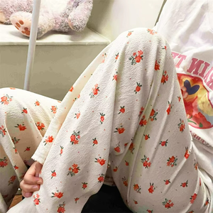Spring and Autumn <b>Sweet</b> <b>Flower</b> Print Ladies Pajama Pants, Casual and Comfortable Home Pajama Pants,youth Pajama Pants - Product Image 6