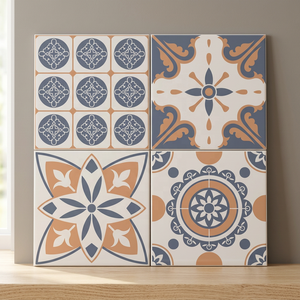 Carreaux en céramique à fleurs rustiques de style marocain 30x30cm Décoration de sol de salon mate - Product Image 4