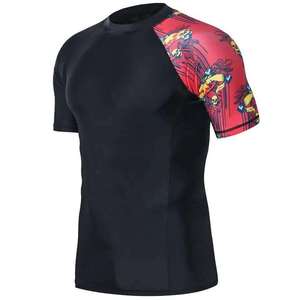 <b>Men's</b> Custom UPF50+ UV Protection Rashguard Quick Dry Long Sleeve <b>Swim</b> <b>Shirt</b> with Front Logo Printed Spandex/Polyester - Product Image 3