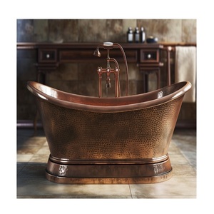 Bañera de cobre hecha a mano, bañera ovalada de lujo para decoración de baño moderno al mejor precio - Product Image 6
