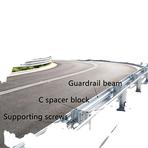 Barandilla de Seguridad para Carreteras Galvanizada por Inmersión en Caliente, AASHTO M180, Poste C, Barrera de Tráfico, Componentes de Acero - Product Image 1