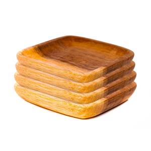 Platillos de taza de madera maciza Natural, hechos en Vietnam, taza de madera de acacia cuadrada, platillo posavasos, platos pequeños - Product Image 5