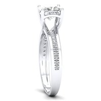 Bagues REYES en argent sterling 925 certifiées GRA, coupe princesse, 1,40 carat, moissanite, or blanc 18 carats, bijoux fins pour femmes
