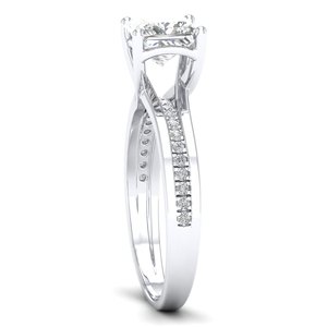 Anillos REYES de Plata de Ley 925 con Certificado GRA, Corte Princesa, Moissanita de 1.40 Quilates, Oro Blanco de 18K Original, Joyería Fina para Mujer - Product Image 3