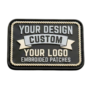 Parche de PVC UV Personalizado, Insignia de Goma Bordada para Accesorios de Ropa, Diseño de Logotipo Decorativo, Emblema 3D Duradero en Relieve - Product Image 1