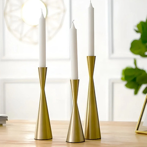 Elegant Durable Antique <b>Brass</b> <b>Candlestick</b> <b>Holder</b> Handcrafted Embossed Multi-Occasion Vintage Style Christmas Centerpiece Home - Product Image 2