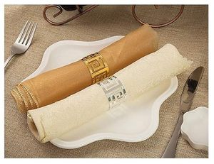Anneau de serviette en métal moderne et écologique, porte-serviettes décoratif fait main de haute qualité, couleur noir et or, vente en gros - Product Image 6