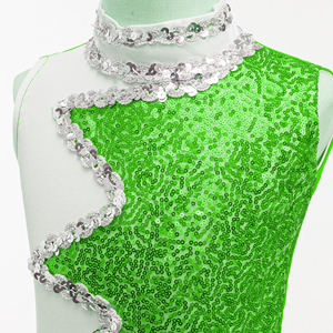 Tenues de cheerleading pour enfants en gros, uniformes de danse personnalisés à sequins pour spectacles, tenues de cheerleading scintillantes, vêtements OEM - Product Image 3