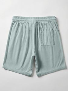 Pantalones Cortos Cargo de Lona para Hombre, Color Sólido, Cintura Elástica, Estilo Casual, Azul Claro, Bolsillos, Transpirables, Secado Rápido, 100% Poliéster, Apliques - Product Image 2