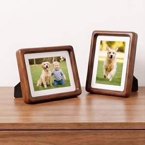 Wood Picture <b>Frame</b> Natural Solid Oak Wood Photo <b>Frame</b> with Real Tabletop & <b>Wall</b> Mount Horizontal/Vertical Display Home Decor - Product Image 1