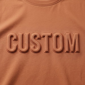 Men's Brown Short Sleeve O-Neck T-Shirt Embossed Custom Logo Regular Fit Knitted Jersey Minimalist Style - Product Image 5