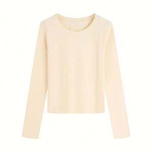 Women's Trendy Long Sleeve T Shirt Comfortable Lightweight Breathable Casual Streetwear Daily Wear <b>Top</b> for Women - Product Image 3