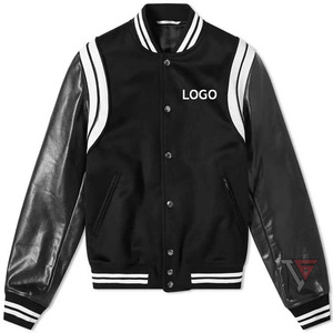 OEM Custom Winter Men's 100% Wool Rose Embroidery Fleece Varsity Bomber Jacket with Canvas Fabric Reversible & Eco-Friendly - Product Image 1