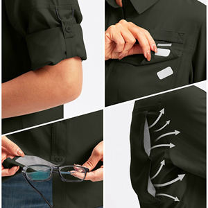 Chemise de pêche pour femme, manches longues, nouvelle fabrication OEM/ODM, tissu respirant, protection solaire, décontractée, boutonnée. - Product Image 4