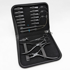 Hot Selling Stainless Steel Hair Tools Kit for Students Includes Pliers Loop Tool Hair <b>Clips</b> Scissors Parting <b>Ring</b>-For - Product Image 1