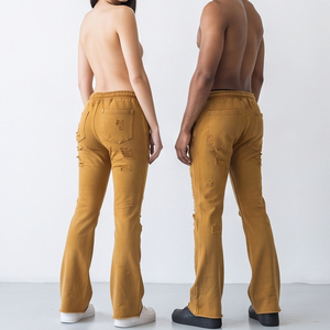 Vintage Wash Flare Distress Sweatpants Men <b>Women</b> Drawstring Waist Heavy Fleece Washed <b>Trouser</b> Pajama Winter <b>Baggy</b> Sweat Pants - Product Image 5