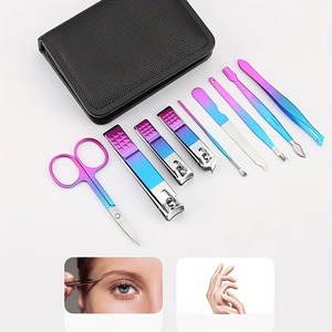 9 18pcs Set Professional Stainless Steel Manicure & Pedicure <b>Kit</b> Precision <b>Nail</b> Care with Travel Case with Luxurious Gradient - Product Image 2