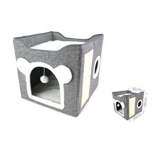 Nichoir d'hiver pliable pour chat, abri intérieur chaud et doux avec design simple, grotte en peluche pour animaux de compagnie - Product Image 3