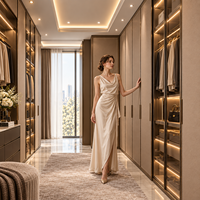 Système de dressing en cuir avec finition haut de gamme, conception sur mesure pour les projets d'aménagement de meubles complets pour l'hôtellerie