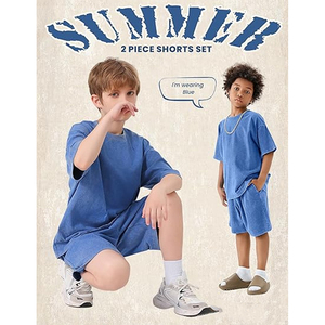 Conjunto de Ropa Urbana Moderna para Hombre, Camiseta y Pantalones Cortos con Lavado Ácido, Estilo Casual de Verano, Ajuste Holgado - Product Image 4