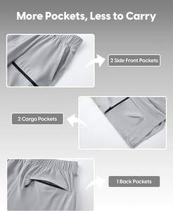 Pantalones Cortos Cargo para Hombre, Ligeros, Resistentes al Agua, de Secado Rápido, con Bolsillos con Cremallera, para Senderismo y Actividades al Aire Libre - Product Image 5