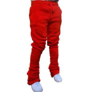 Pantalones de chándal acampanados de algodón y felpa para hombre, estilo oversize holgado, cintura doble ancha, diseño clásico esencial, efecto apilado - Product Image 1