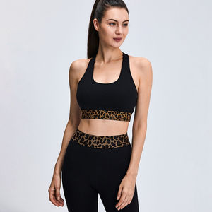 Conjunto Deportivo de 2 Piezas para Mujer, Sujetador Deportivo Negro Sólido y Leggings Largos con Cintura Elástica, para Gimnasio y Yoga - Product Image 3