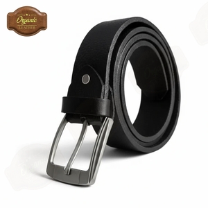 Cinturón Casual de Cuero Genuino Premium con Hebilla de Acero – Cinturón Clásico de Negocios Negro y Marrón para Hombre - Product Image 3