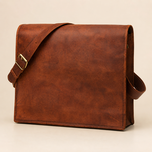 Vintage Brown Leather Messenger Bag Laptop Satchel Shoulder Crossbody Office Travel <b>Briefcase</b> for Men Women Daily Use - Product Image 3