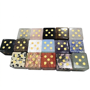 High quality Stone D6 Dice Cube natural agate Gemstone <b>Crystal</b> D6 Dice Engraved dot Custom Dice Set Viking Wholesaler - Product Image 4