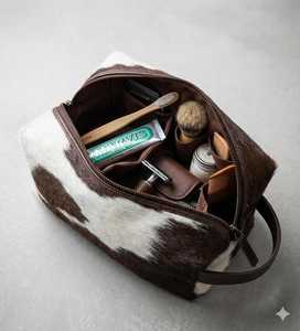 Trousse de Voyage de Luxe en Cuir Véritable avec Fermeture Éclair pour Sac, Logo Personnalisé, Vente en Gros, Organisateur Cosmétique en Cuir de Vachette Léger et Portable - Product Image 2