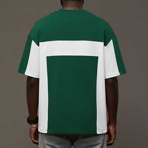 New Arrival Custom Short Sleeve Men's T-<b>Shirts</b> 100% Cotton Summer Casual Hip Hop Loose Fit Quick Dry Baggy <b>Patchwork</b> Tee - Product Image 6
